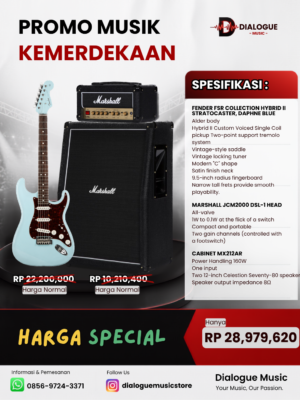 PAKET KEMERDEKAAN FERDER STRATOCASTER + MARSHALL HEAD & CAB