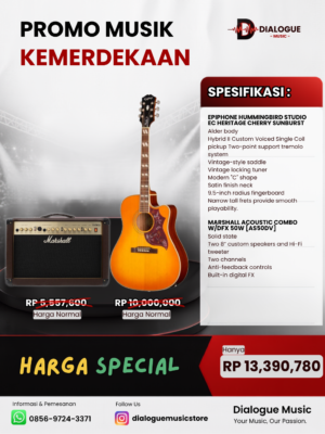 PAKET KEMERDEKAAN EPIPHONE ACOUSTIC + MARSHALL AMP